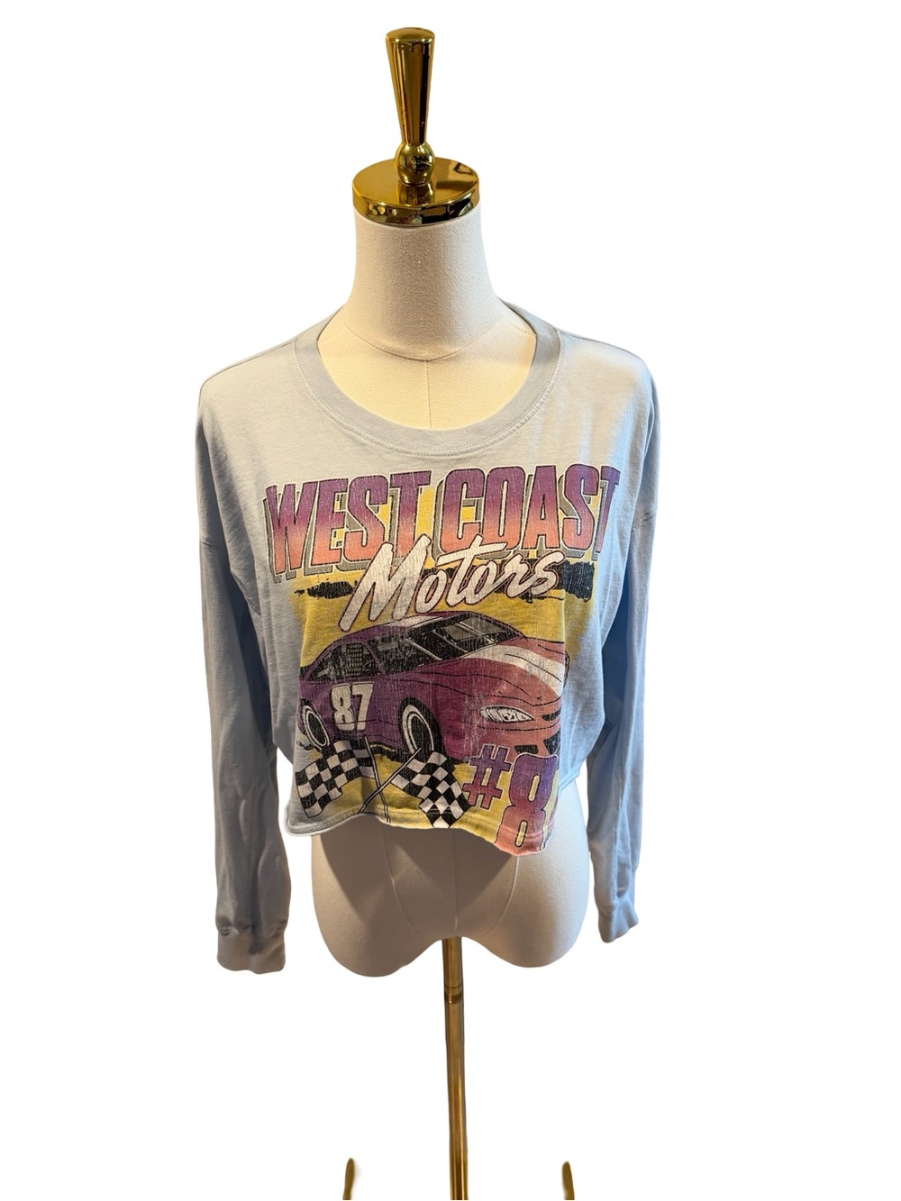 Aeropostale West Coast Motors Graphic Long Sleeve Tee - Light Blue